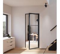Schulte porte intérieure loft en verre, 83x211cm, bloc-porte vitré, atelier, noir, transparent, 3 vitrages, tirant droit