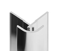 Schulte profilé d'angle extérieur 210 cm aspect chromé pour panneau mural de salle de bain DécoDesign, revêtement décoratif douche, recoupable adaptable à la hauteur du panneau