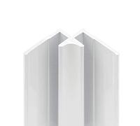 Schulte profilé d'angle intérieur 210 cm blanc, pour panneau mural de salle de bain DécoDesign, revêtement décoratif douche, recoupable adaptable à la hauteur du panneau