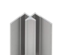 Schulte profilé d'angle intérieur 255 cm alu-argenté pour panneau mural de salle de bain DécoDesign, revêtement décoratif douche, recoupable adaptable à la hauteur du panneau