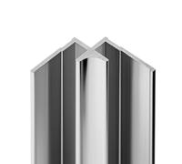 Schulte profilé d'angle intérieur 255 cm aspect chromé pour panneau mural de salle de bain DécoDesign, revêtement décoratif douche, recoupable adaptable à la hauteur du panneau