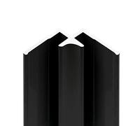 Schulte profilé d'angle intérieur 255 cm noir pour panneau mural de salle de bain DécoDesign, revêtement décoratif douche, recoupable adaptable à la hauteur du panneau