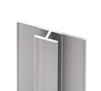 Schulte profilé de jonction 210 cm alu-argenté, pour panneau mural de salle de bain DécoDesign, revêtement décoratif douche, recoupable adaptable à la hauteur du panneau