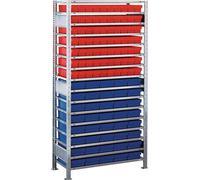 SCHULTE Rayonnage emboîtable H2000xL1.000xT400mm Rayonnage annexe 16 tablettes acier 75xL 400mm bleu - 9000449261