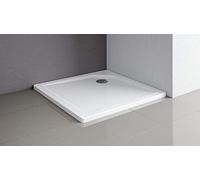 Schulte receveur de douche 90 x 90 x 3.5 cm, acrylique, bac à douche extra-plat, carré, à poser ou à encastrer, avec pieds, blanc