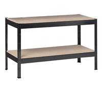 SCHULTE Regalwelt Etagère Métallique Charges Lourdes 2 tablettes en Bois 150 kg par Niveau 43 x 100 x 40 cm Noir Rangement, Stockage et Etagère pour Cave, Garage et Atelier