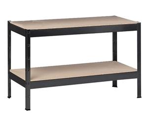 SCHULTE Regalwelt Etagère Métallique Charges Lourdes 2 tablettes en Bois 150 kg par Niveau 43 x 100 x 40 cm Noir Rangement, Stockage et Etagère pour Cave, Garage et Atelier