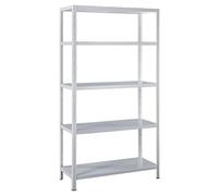 SCHULTE Regalwelt Etagère Métallique Emboîtable 5 tablettes 65 kg de Charge par Niveau 190 x 100 x 40 cm Blanc Rangement, Stockage et Etagère pour Cave, Garage et Atelier