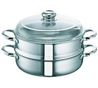Schulte-Ufer Marmite Vapeur Romana 24 cm, 2.5 L, Argent, Étagère pour cuisson à vapeur incluse, Couvercle inclus
