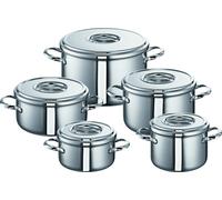 Schulte-Ufer Romana i Mega-Set, 5-tlg, Fleischtopf, Bratentopf, Schmortopf, Gartopf, Topf, Edelstahl 18/10, Ø 16 cm, 20 cm, 24 cm, Set131