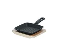 Schulte-Ufer Rustika Mini poêle à Griller avec Planche de Service en Fonte 13x13cm