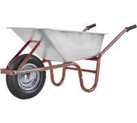Schulz Tech Brouette avec bac galvanisé jusqu'à 250 kg/100 l - Modèle robuste pour le jardin et les besoins de construction - Pneus pneumatiques avec jantes en acier - Chariot coulissant - Marron