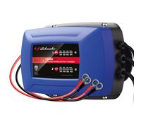 Schumacher Electric SC348-15A Chargeur pour Deux Batteries 12V Simultanées pour Bateau, Van, Camping-Car - Maintien de Charge Automatique et Intelligent - Ecran Numérique