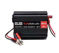 Schumacher INV 600 Onduleur Convertisseur Sinus Modifié 12V DC > 230V AC - Puissance Continue 600W - Protections Surtensions, sous-Tensions, Surcharges et Thermique - Ventilateur - Silencieux