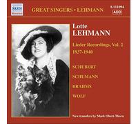 Schumann – Lieder Recordings Vol. 2 : Lieder de Schubert, Brahms et Wolf – CD – Import (NAXOS)