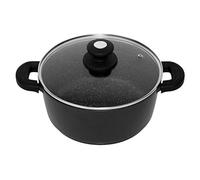 Schumann Professionnel - Faitout 24cm 6,8L - Compatible Tous Feux dont Induction - Fonte d'Aluminium sans PFOA - Poignées en Silicone - Couvercle en Verre Inclus