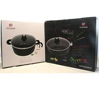 Schumann Professionnel - Lot de Sauteuse et Faitout 28cm - Compatibles Tous feux dont Induction - Fonte d'Aluminium Sans PFOA - Manches Amovibles et Poignées en Silicone - Couvercles Inclus