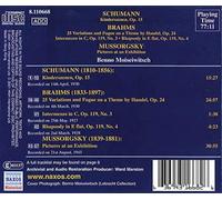 Moiseiwitsch – Schumann, Brahms, Moussorgsky : Scènes d'enfants ; 25 variations et fugue ; Tableaux