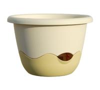 Schumm Plastia Pot de Fleur MARETA ø 25 Suspension + indicateur de Niveau d’Eau Ivoire Clair + Ivoire foncé