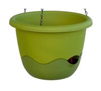 Schumm Plastia Pot de Fleur MARETA ø 25 Suspension + indicateur de Niveau d’Eau Vert Clair + Vert foncé