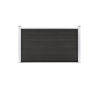 Ensemble de Panneau de Clôture WPC 699x105 cm Noir Barrière de Jardin vidaXL