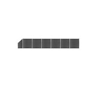 vidaXL Ensemble de panneau de clôture WPC 1138x(105-186) cm Noir