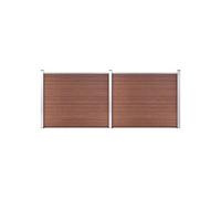 vidaXL Ensemble de panneau de clôture WPC 353x146 cm Marron