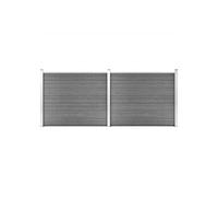 vidaXL Schuttingpanelenset 353x146 cm HKC grijs 3070455 G
