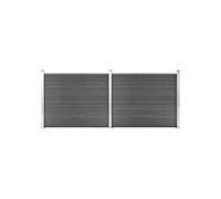 vidaXL Schuttingpanelenset 353x146 cm HKC zwart 3070459 G