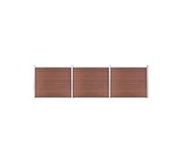 vidaXL Ensemble de panneau de clôture WPC 526x146 cm Marron