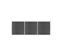 Schuttingpanelenset 526x186 cm HKC zwart3070430
