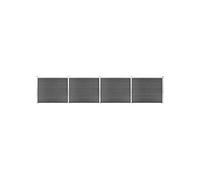 Ensemble de Panneau de Clôture WPC 526x146 cm Gris Barrière de Jardin vidaXL