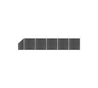 vidaXL Schuttingpanelenset 965x(105-186) cm HKC zwart 3070441 G