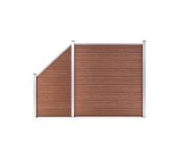 Schuttingset 1 vierkant en 1 schuin 273x186 cm HKC bruin3054430