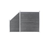 Schuttingset 1 vierkant en 1 schuin 273x186 cm HKC grijs3054431