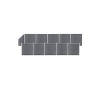 Schuttingset 10 vierkant en 1 schuin 1830x186 cm HKC grijs3053242
