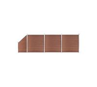 Schuttingset 3 vierkant en 1 schuin 619x186 cm HKC bruin3053217