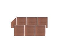 Schuttingset 6 vierkant en 1 schuin 1138x186 cm HKC bruin3053220