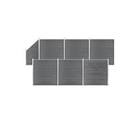 Schuttingset 6 vierkant en 1 schuin 1138x186 cm HKC grijs3053238