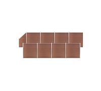 vidaXL Ensemble de clôture WPC 8 Carré + 1 Incliné 1484x186 cm Marron