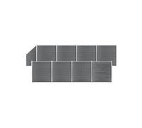 Vidaxl Ensemble De Clôture Wpc 8 Carré + 1 Incliné 1484x186 Cm Gris Gris