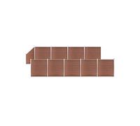 vidaXL Ensemble de clôture WPC 9 Carré + 1 Incliné 1657x186 cm Marron