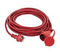 Schutzkontakt-Verlängerung Stecker / Buchse, IP44, 3x1,5mm², 25m, rot, Outdoor, Kältebeständig bis -15°C (0063269)
