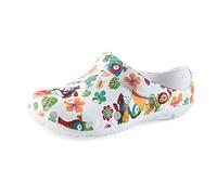 Schu'zz - Globule Imprimé - Sabot Plastique Femme - Confortable, Léger, Ultra Résistant - Certifié CE - pour la Maison et Activités de Plein Air - Toucan, 37 UE