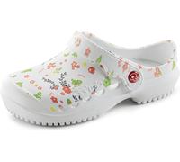 Schu'zz Schuzz Femme Sabot Chaussures professionnelles PROTEC Femme imprimé Liberty sur blanc / Blanc EUR 38