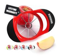 SCHVUBENR Coupe-pomme professionnel - Corer à pomme en acier inoxydable - Trancheuse et corer super tranchant - Outil de corer pour pomme avec 8 lames tranchantes (rouge)