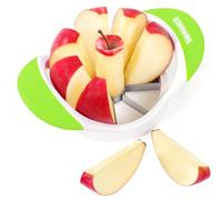 SCHVUBENR Coupe-pommes professionnel - Corer à pomme en acier inoxydable - Trancheuse et corer super tranchant - Outil de corer pour pomme avec 8 lames tranchantes (vert)