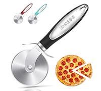 SCHVUBENR Roulette à pizza de qualité supérieure - Roulette à pizza en acier inoxydable - Facile à couper et à nettoyer - Trancheuse à pizza super tranchante - Passe au lave-vaisselle(Noir)