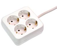Schwabe 14411 Bloc multiprise 4 prises H05VVF3G1,5 1,4 m Blanc