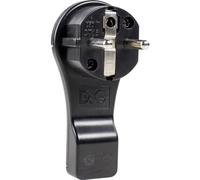 AS Schwabe 45039 Fiche plate à contact de protection plastique avec dispositif d'aide au branchement 230 V noir IP20